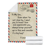 To My Son I Love You Letter Blanket