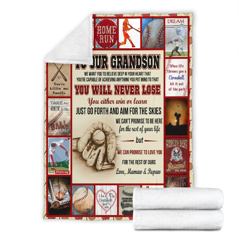 Baseball Grandson Blanket copy