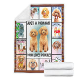 Just A Woman Who Loves Poodles Blanket