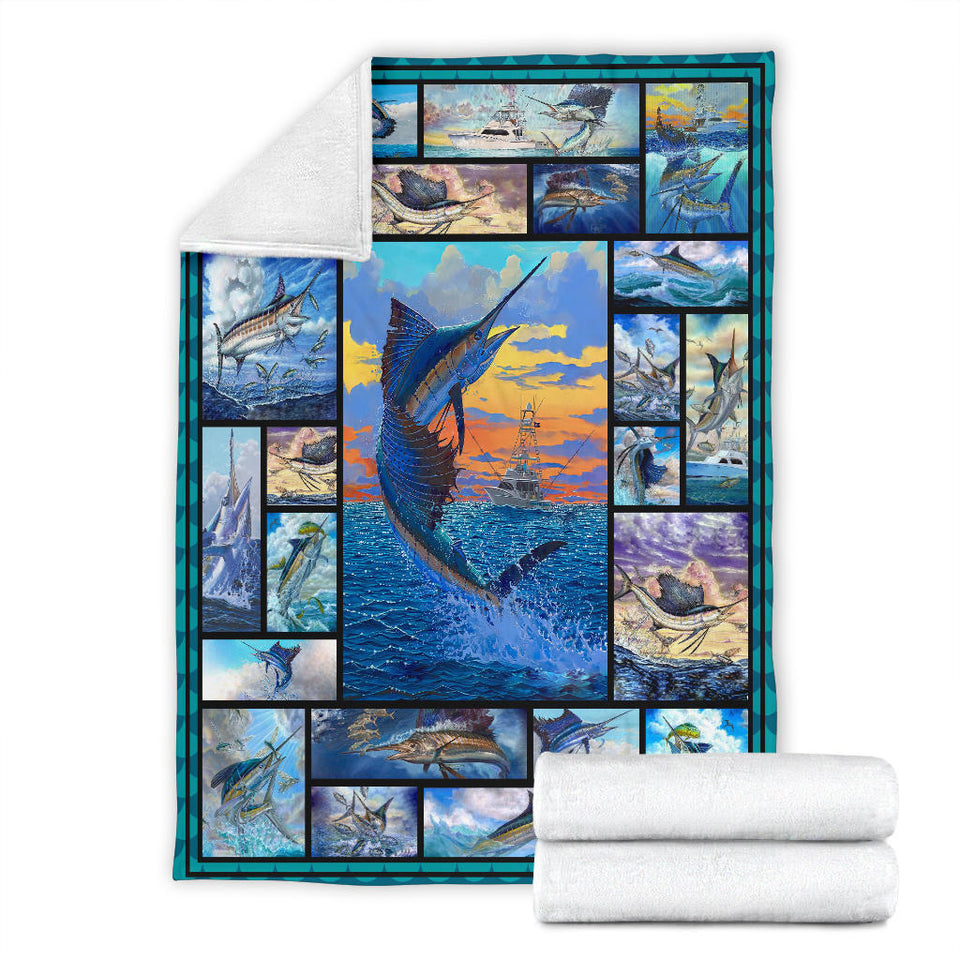 Love Marlin Sailfish Blanket copy