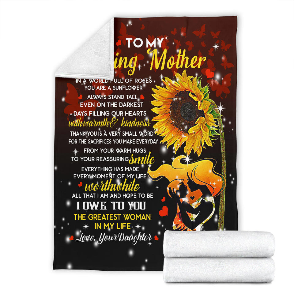to My Love Mother from Daughter Sherpa Fleece Blanket