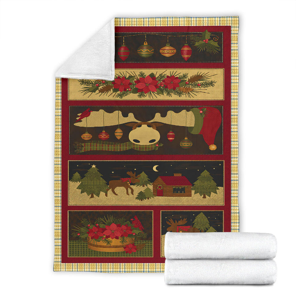 Moose Christmas Blanket