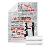 to My MOM Blanket, to My Mom I Know It's Not Easy for A Woman to Raise A Man from Son Fleece Blanket, Mother's Day Gift, Blanket for Mother's Day Gift for Mom Mother - PL