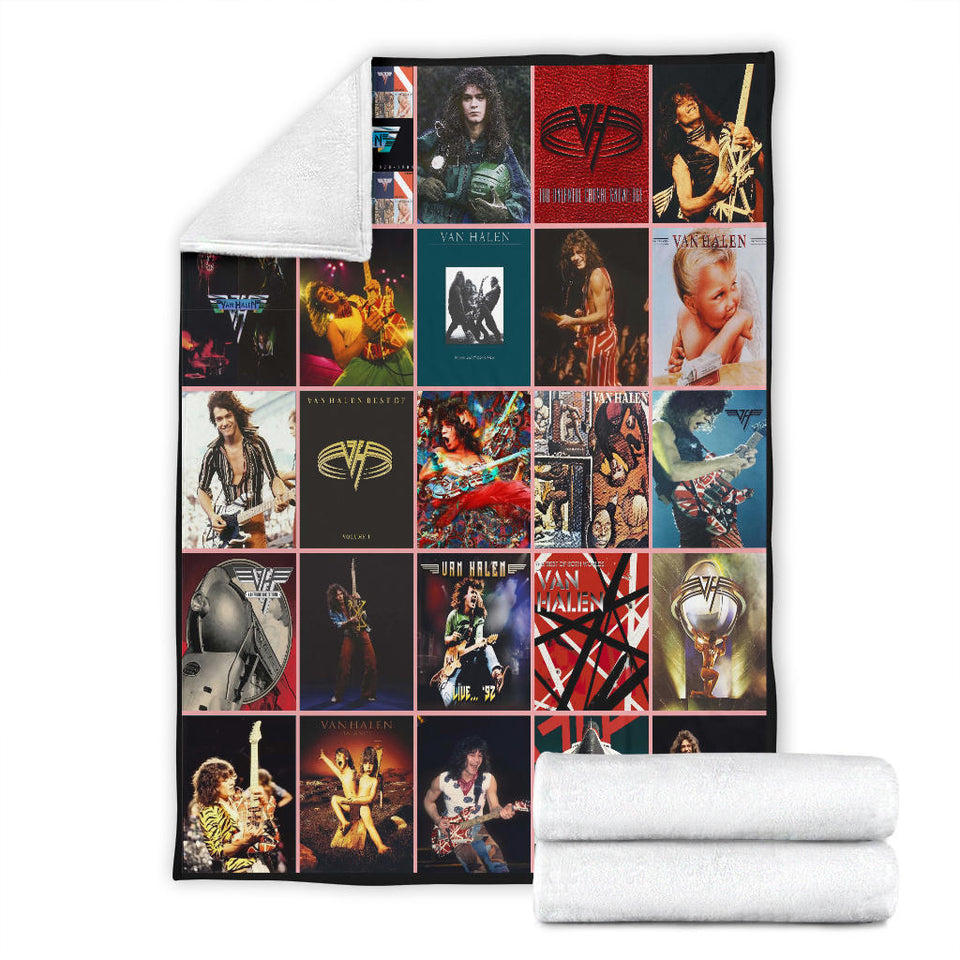 1Van Halen Fleece Sherpa Throw Blanket Quilt