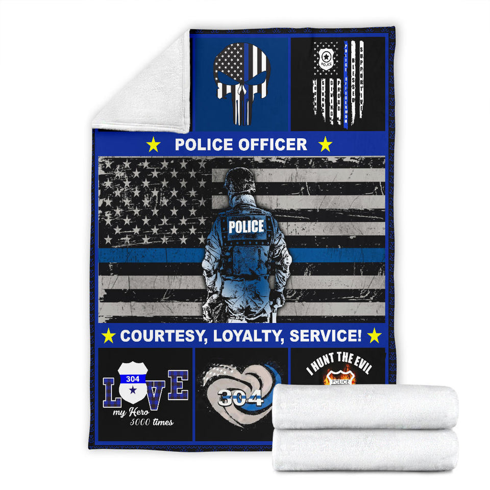 Police Officer Courtesy Loyalty Blanket copy