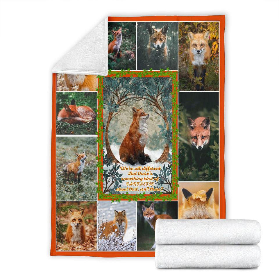 Love Fox Blanket Nature Love Red Foxes Quilt copy