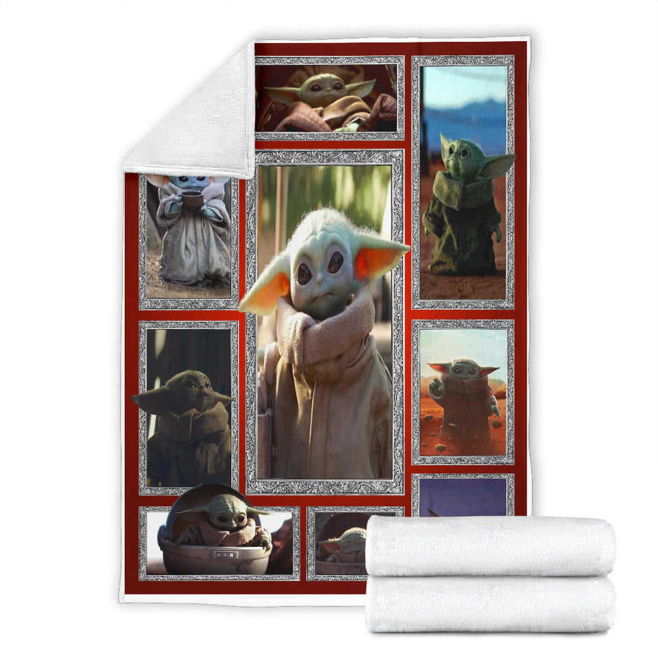 Baby Yoda Blanket, Star Wars Blanket - Baby Yoda Quilt Fleece, Sherpa Blanket - PL