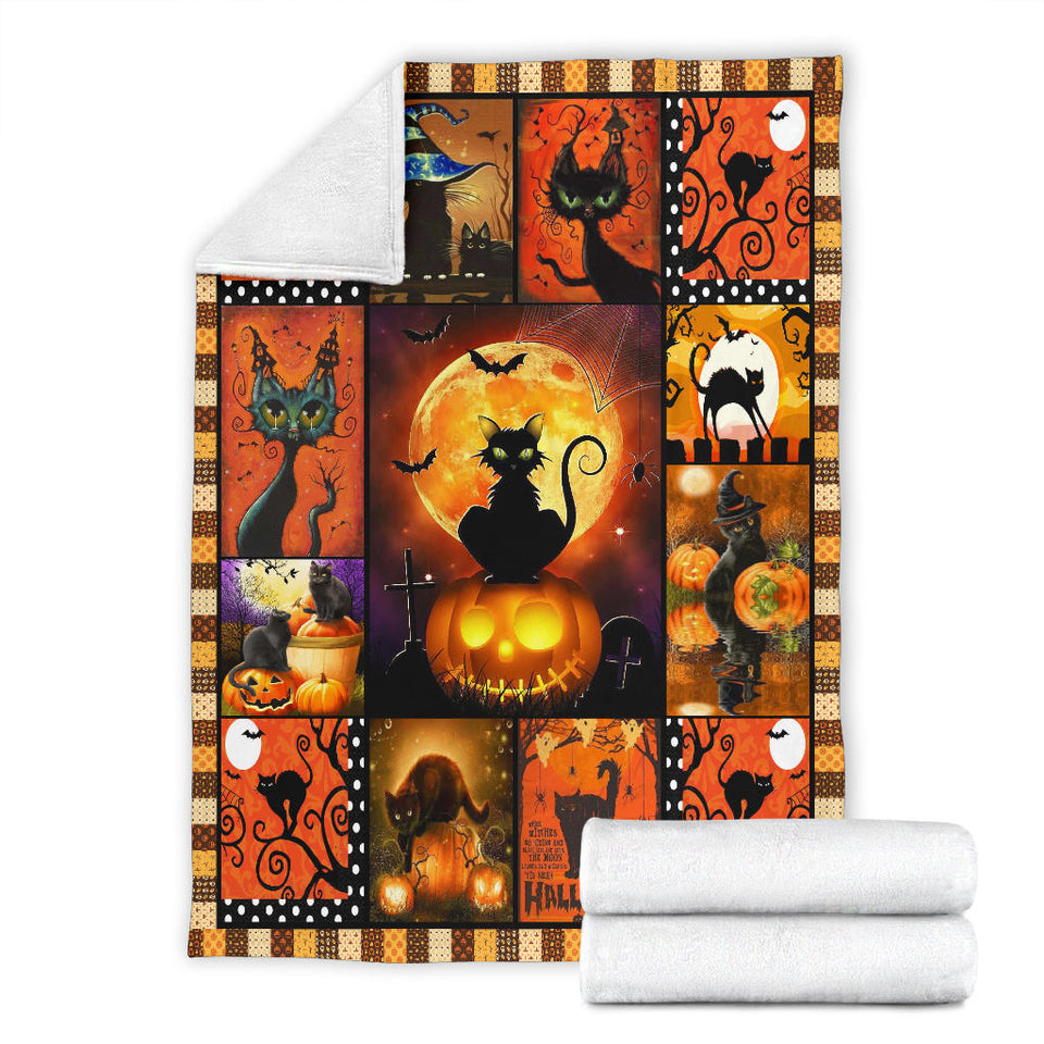 Halloween Cat Blanket Fleece
