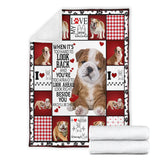 Bull Dog Fleece Throw Blanket Quilt I will always be by your side