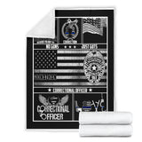 Corrections Officer Thin Silver Grey Gray Line American Flag