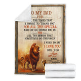 to My DAD Love Your Daughter Lion 3D Custom Fleece