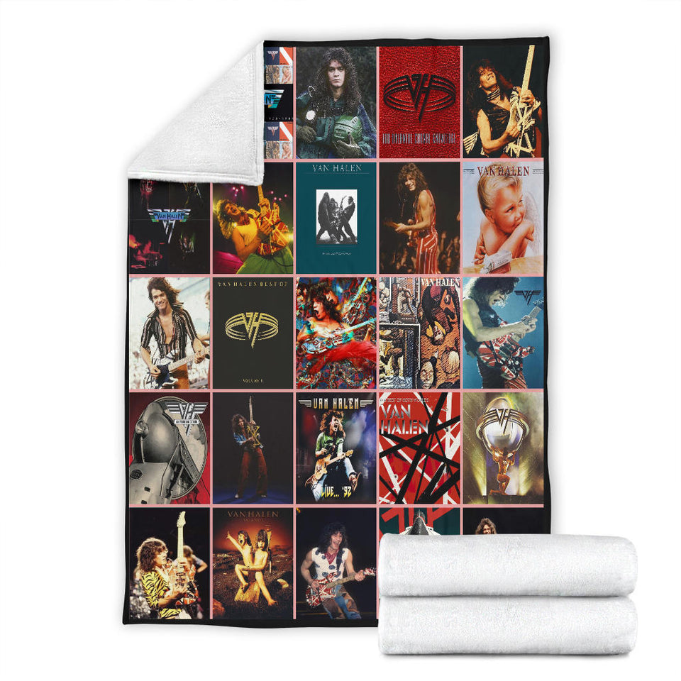 Van Halen Fleece Sherpa Throw Blanket Quilt