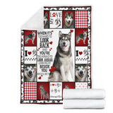 Husky Dog Fleece Throw Blanket Quilt I will always be by your side