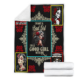 Sugar Skull Blanket Good Girl With Ink Quilt