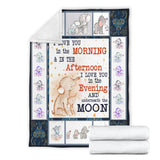 Elephant Blanket I love you in the morning and in the afternoon Quilt copy