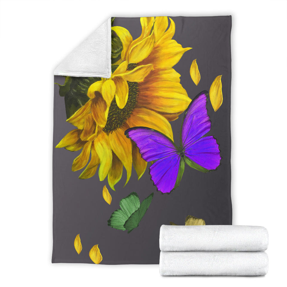 Butterfly Sunflower Blanket