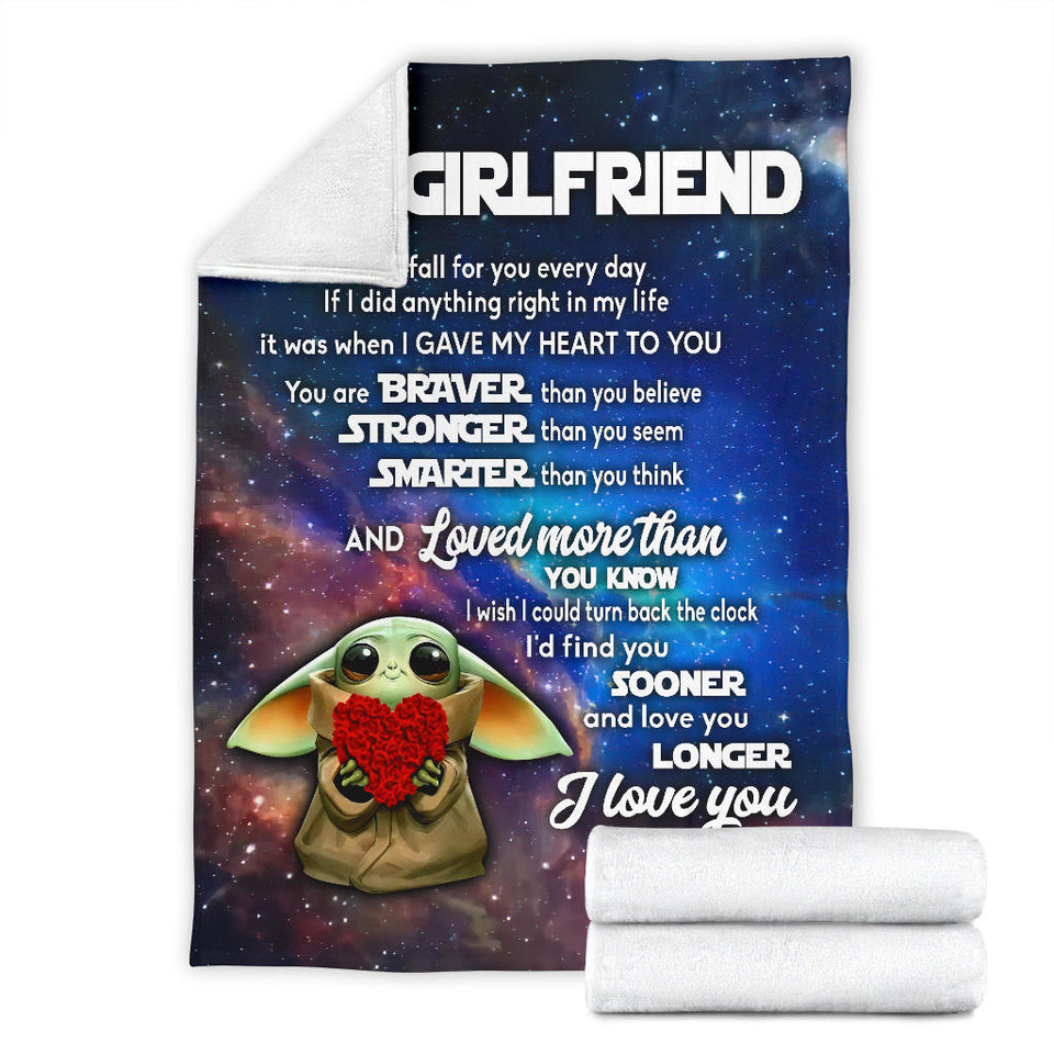 To My Girlfriend I Fall For You Every Day Blanket copy