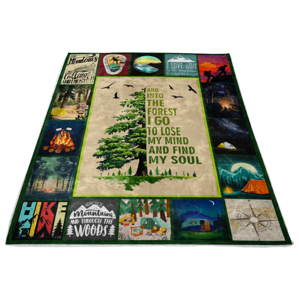 Milestone Blanket, Mountain Blanket - and Into The Forest I Go to Lose My Mind and Find My Soul Blanket - TL