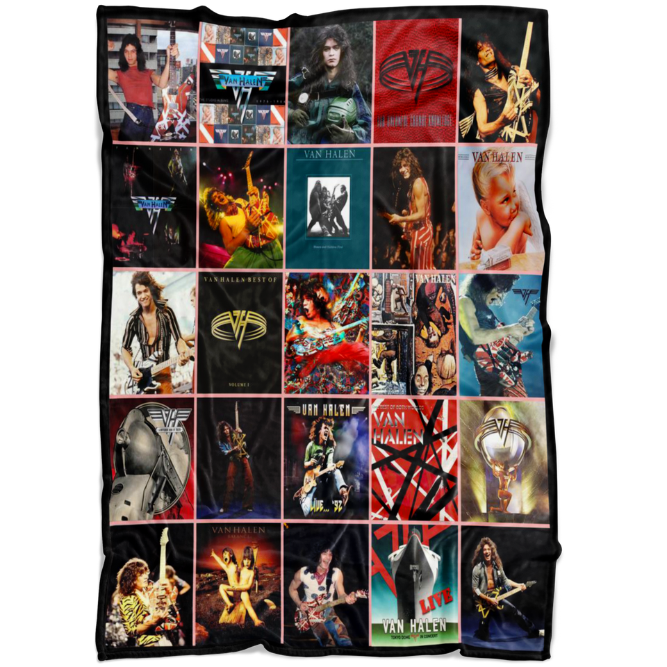 Van Halen Fleece Sherpa Throw Blanket Quilt