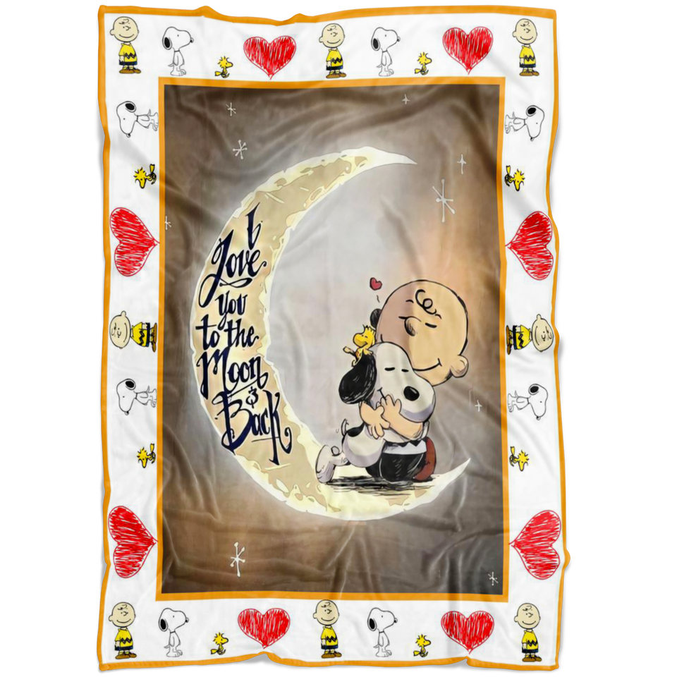 I Love You To The Moon And Back Snoopy Blanket