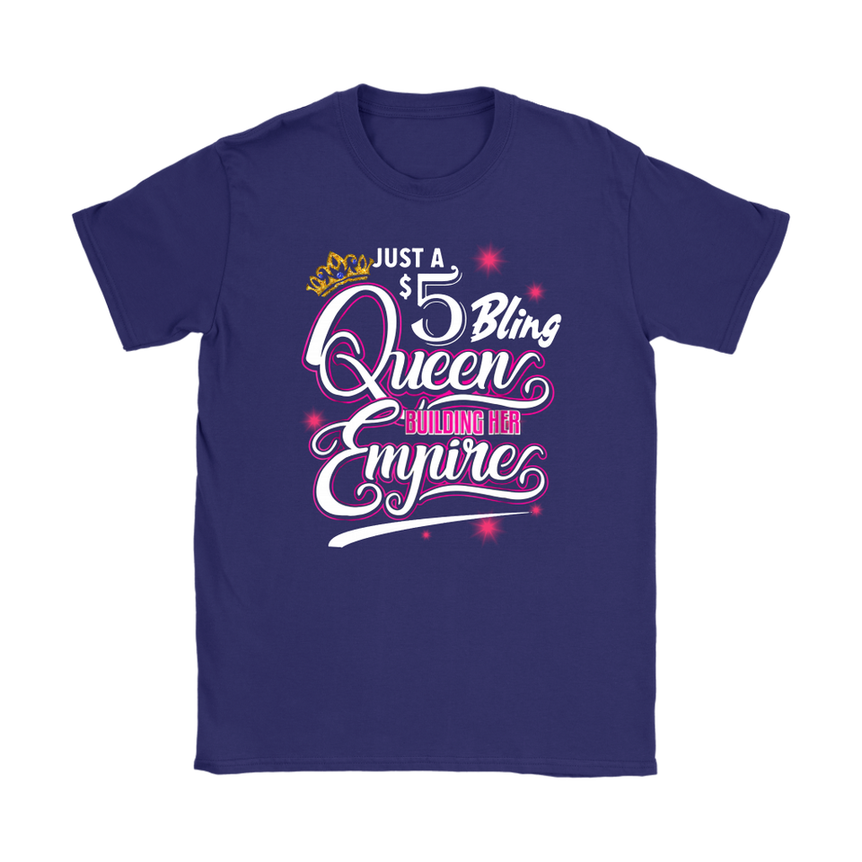 Mens Womens 5 Bling Queen Building Paparazzi Cool Black T-shirt Paparazzi 5$ tee TL