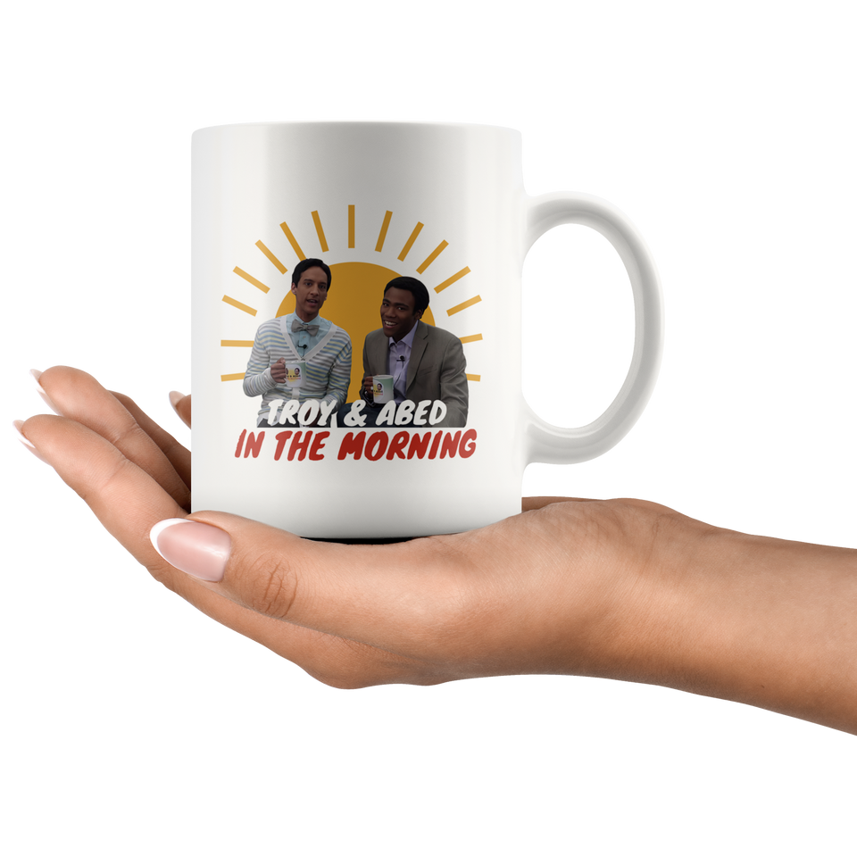 NBC TV Series Community Troy Troy and Abed in the Morning Coffee Mug Drinking 11oz - TL