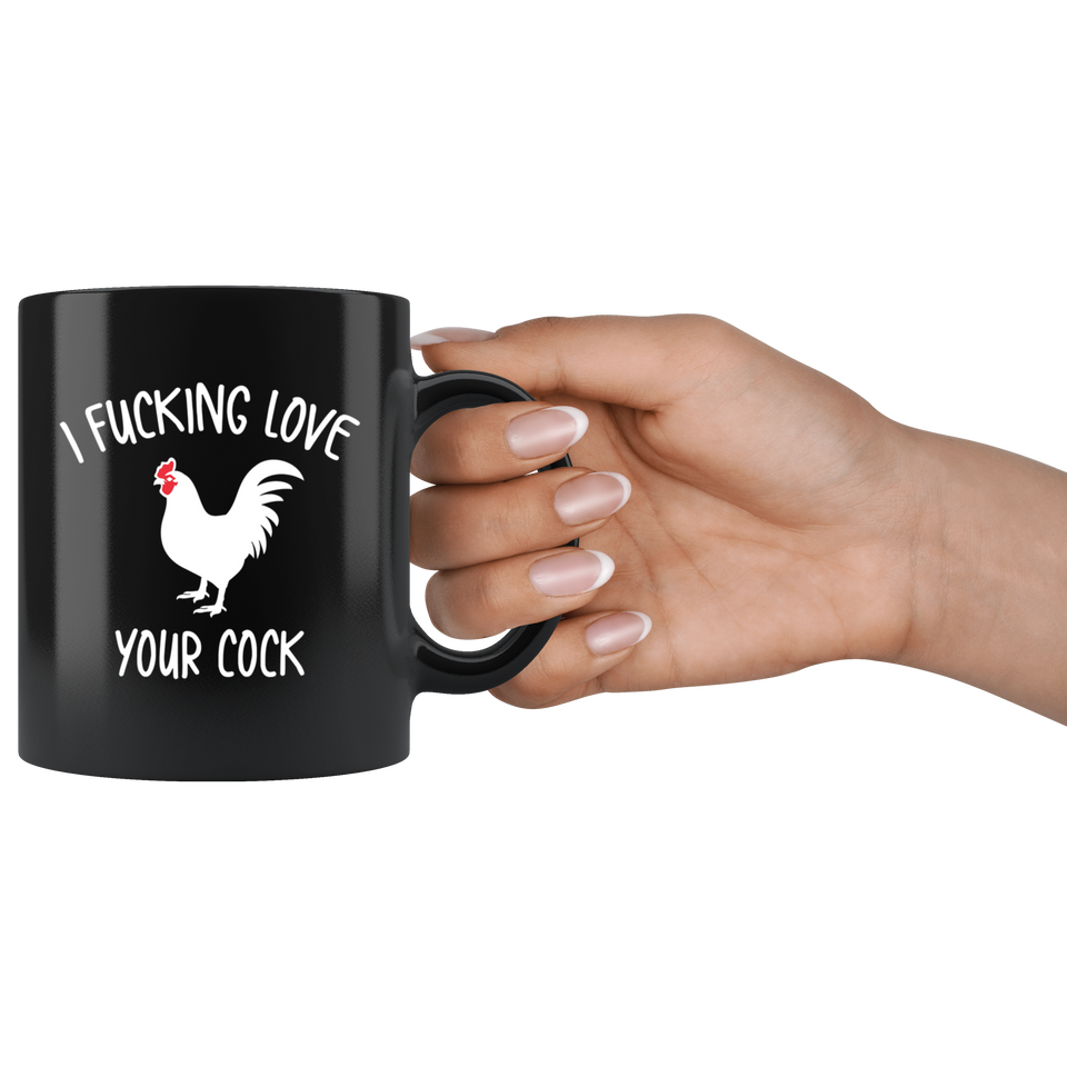 Naughty Gifts for Him, Mature Mug, Mature Coffee Mugs, I Effing Love Your Cock, Mature Gifts for Him, Funny Valentines Day Birthday Gift Boyfriend 11oz Black TL