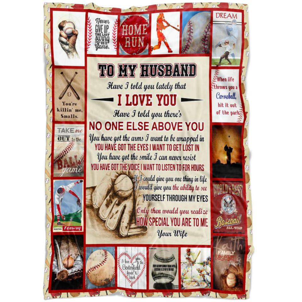 Personalize Husband, Love You Baseball Blanket