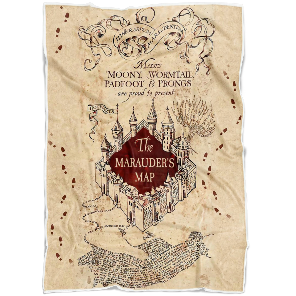 Harry Potter Blanket, The Marauders Map Blanket, Marauder's Map Blanket - TL