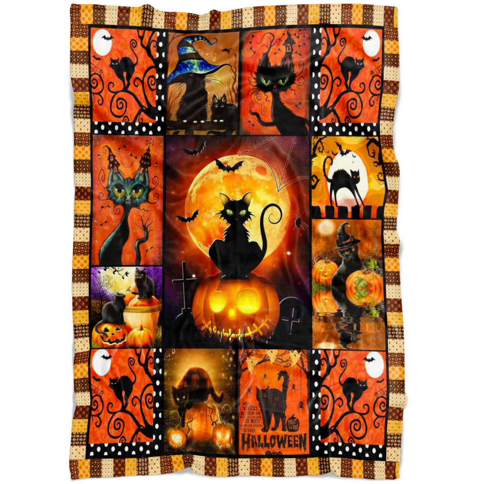 Halloween Cat Blanket Fleece