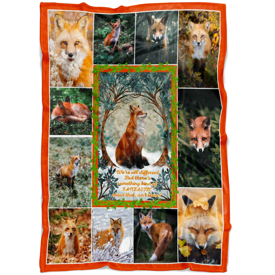 Love Fox Blanket Nature Love Red Foxes Quilt copy