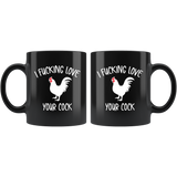 Naughty Gifts for Him, Mature Mug, Mature Coffee Mugs, I Effing Love Your Cock, Mature Gifts for Him, Funny Valentines Day Birthday Gift Boyfriend 11oz Black TL