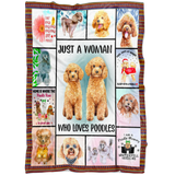 Just A Woman Who Loves Poodles Blanket