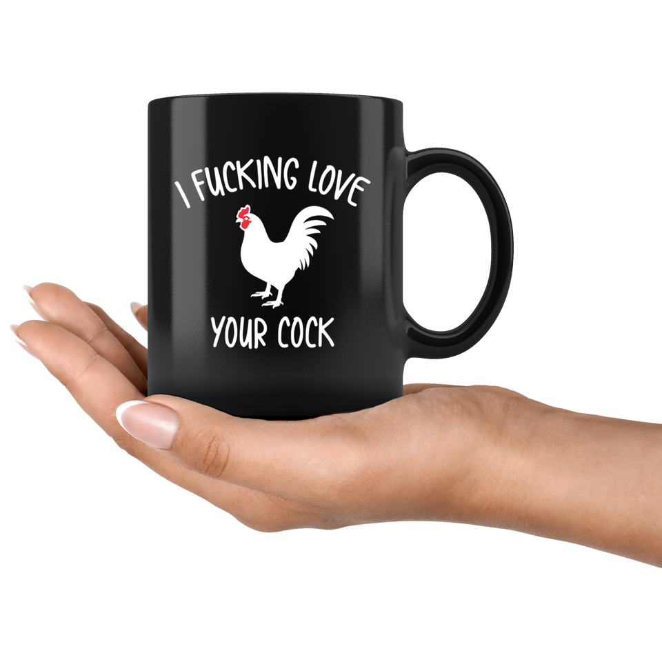 Naughty Gifts for Him, Mature Mug, Mature Coffee Mugs, I Effing Love Your Cock, Mature Gifts for Him, Funny Valentines Day Birthday Gift Boyfriend 11oz Black TL