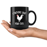 Naughty Gifts for Him, Mature Mug, Mature Coffee Mugs, I Effing Love Your Cock, Mature Gifts for Him, Funny Valentines Day Birthday Gift Boyfriend 11oz Black TL