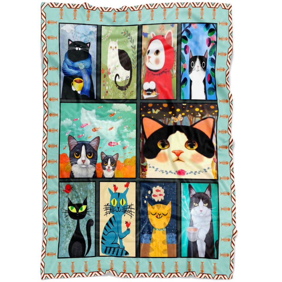 Cat Blanket Cute Cartoon Blanket