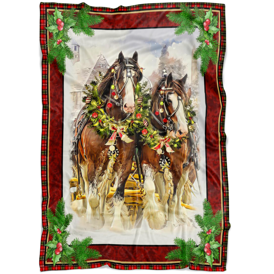 Horse Christmas Blanket