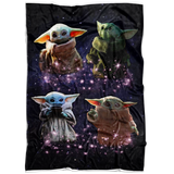 Baby Yoda Blanket, Star Wars Blanket - Cozy Plush Fleece, Sherpa Blanket (White) - TL