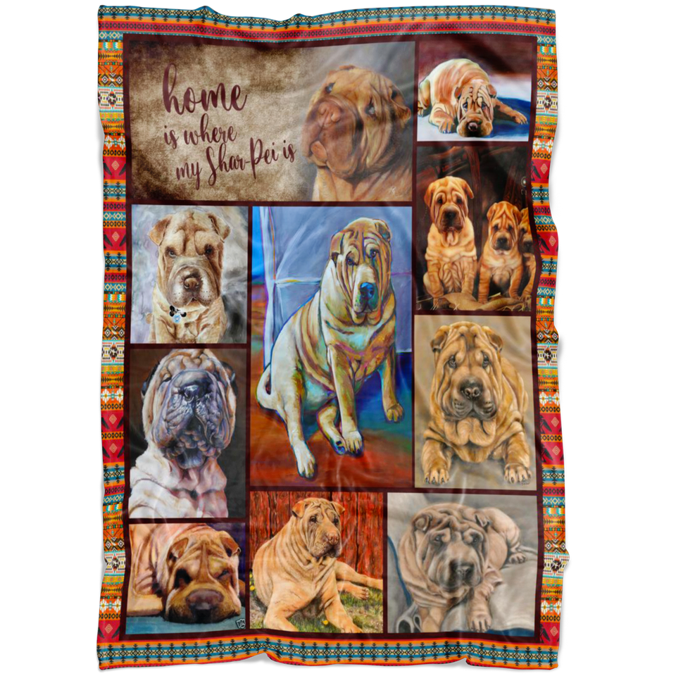 Shar-Pei Dog Blanket Shar-Pei Love Quilt
