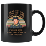 I Hear Nothing I Know Nothing I See Nothing Vintage Retro Mug Gift Sergeant Schultz Hogan's Heroes Coffee Mug 11oz Black TL