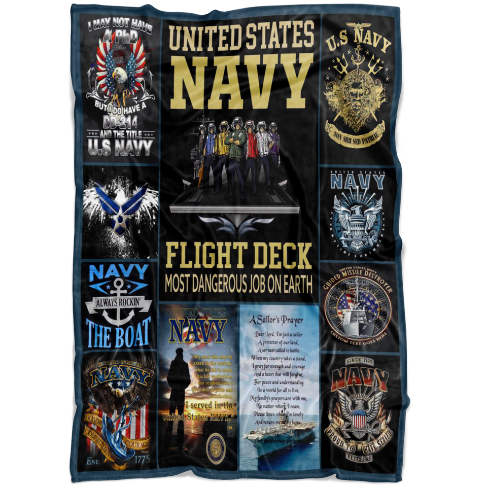 US Navy Blanket Army Quilt US Flag Blanket