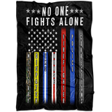 No One Fights Alone First Responders Thin Line American Flag