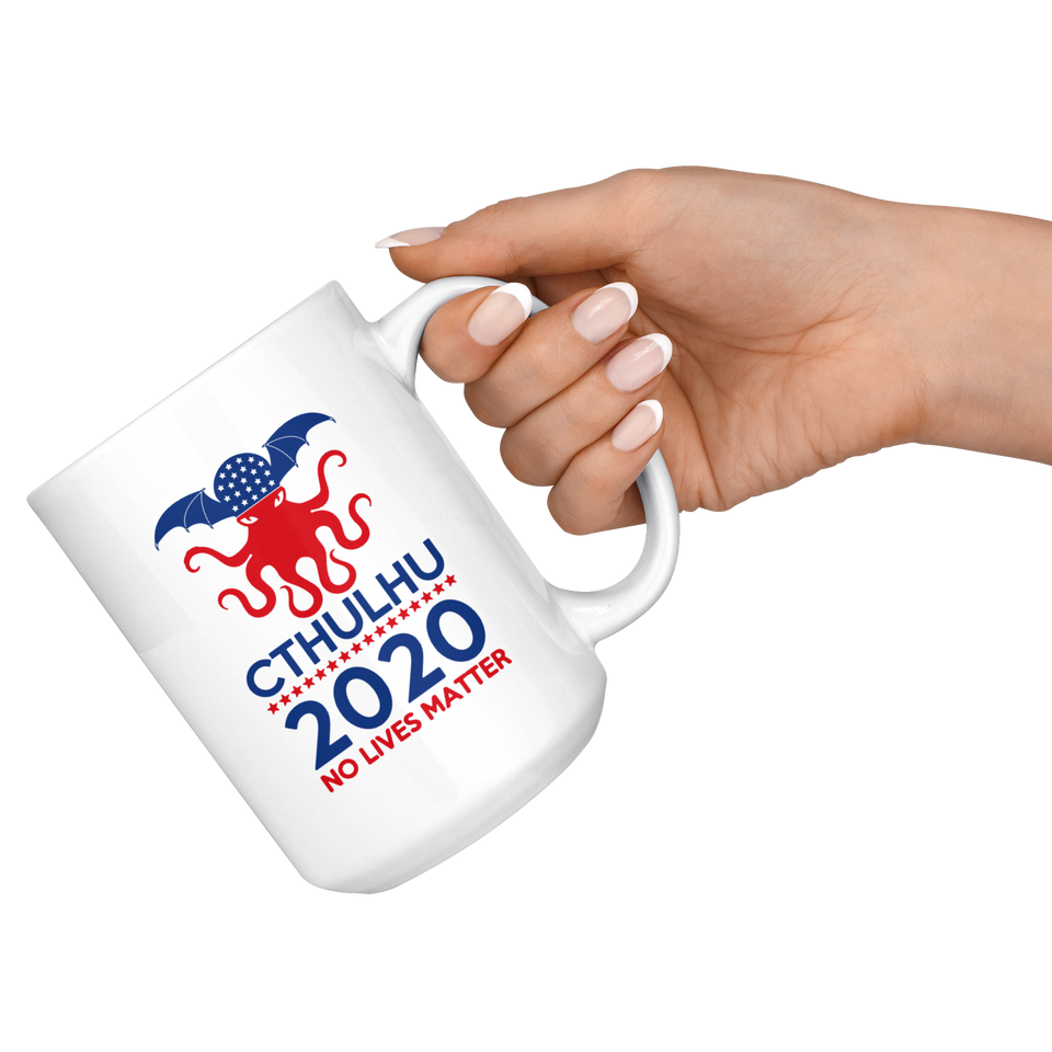 Cthulhu 2020 No Lives Matter Coffee Mug, Cthulhu Coffee Mug, Cthulhu Mythos Cup, Miskatonic University, Call of Cthulhu, Lovecraft Fan Gift Coffee Mug 15oz