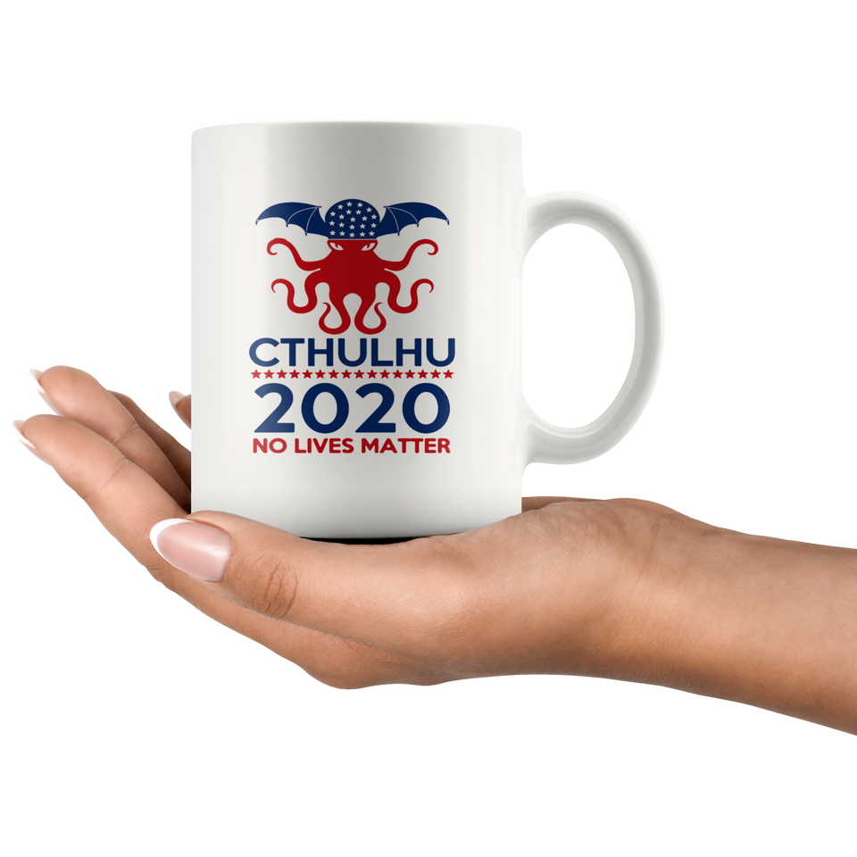 Cthulhu 2020 No Lives Matter Coffee Mug, Cthulhu Coffee Mug, Cthulhu Mythos Cup, Miskatonic University, Call of Cthulhu, Lovecraft Fan Gift Coffee Mu - TL