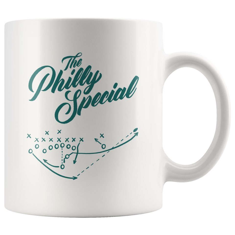 The Philly Special Eagles Nick Foles Trick Play Coffee Mug Philly Special Mug - Funny Philadelphia Eagles Superbowl Mug, 4th Down Play, Nick Foles Touchdown, Special Football Mug 11oz - TL