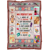 My Perfect Day, I Love Sewing Blanket copy