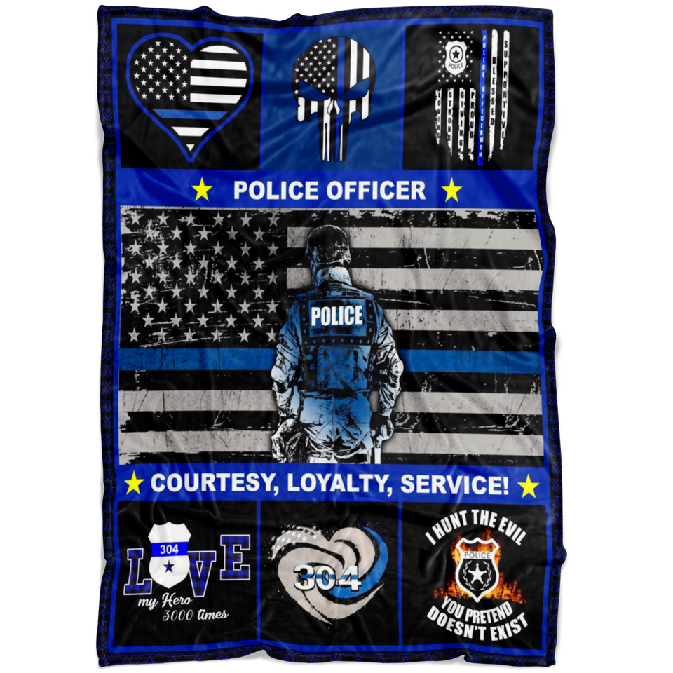 Police Officer Courtesy Loyalty Blanket copy