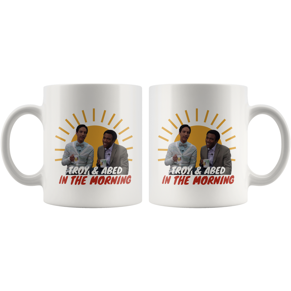 NBC TV Series Community Troy Troy and Abed in the Morning Coffee Mug Drinking 11oz - TL