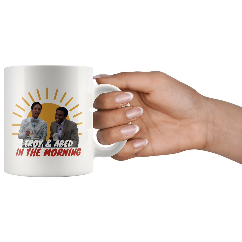 NBC TV Series Community Troy Troy and Abed in the Morning Coffee Mug Drinking 11oz - TL
