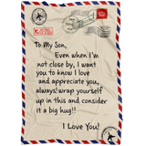 To My Son I Love You Letter Blanket
